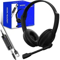 URGOODS Headset met Microfoon voor Laptop en PC - Business Headset - Koptelefoon voor Video Bellen - USB