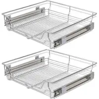 vidaXL Draadmanden uittrekbaar 2 st 600 mm zilverkleurig