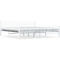 vidaXL Bedframe metaal wit 200x200 cm