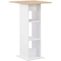 vidaXL Bartafel 60x60x110 cm wit en sonoma eikenkleurig