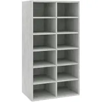 vidaXL Schoenenrek 54x34x100,5 cm bewerkt hout betongrijs