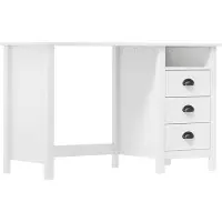vidaXL Bureau Hill 3 lades 120x50x74 cm massief grenenhout