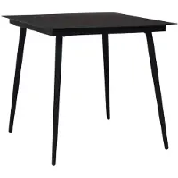 vidaXL Tuintafel 80x80x74 cm staal en glas zwart