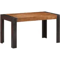 vidaXL Eettafel 140x70x76 cm massief ruw mangohout
