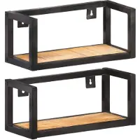 vidaXL Wandschappen 2 st 40 cm ruw mangohout