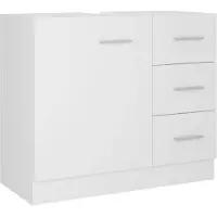 vidaXL Wastafelkast 63x30x54 cm bewerkt hout wit