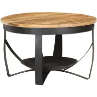 vidaXL Salontafel Ø 68x43 cm ruw mangohout