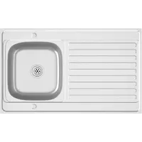 vidaXL Gootsteen met afvoerset 1000x600x155 mm roestvrij staal zilver