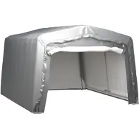 vidaXL Opslagtent 370x370 cm staal grijs