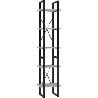 vidaXL Boekenkast met 5 schappen 40x30x175 cm bewerkt hout betongrijs