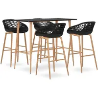 vidaXL 5-delige barset, zwart