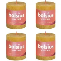 Bolsius Stompkaarsen Shine 4 st rustiek 80x68 mm honinggeel