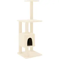 vidaXL Kattenkrabpaal met sisal krabpalen 104 cm crèmekleurig