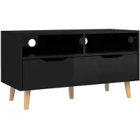 vidaXL Tv-meubel 90x40x48,5 cm bewerkt hout hoogglans zwart