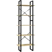 vidaXL Boekenkast met 5 schappen 60x30x175 cm massief grenenhout