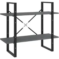 vidaXL Boekenkast met 2 schappen 80x30x70 cm massief grenenhout grijs