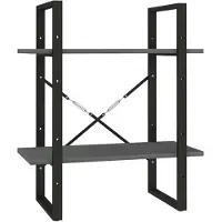 vidaXL Boekenkast met 2 schappen 60x30x70 cm massief grenenhout grijs