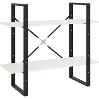 vidaXL Boekenkast met 2 schappen 80x30x70 cm massief grenenhout wit