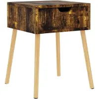 vidaXL Nachtkastje 40x40x56 cm bewerkt hout gerookt eikenkleurig
