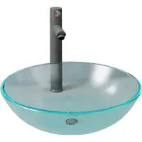 vidaXL Wastafel met kraan en pop-up afvoer mat gehard glas