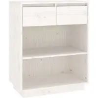 vidaXL Wandkast 60x34x75 cm massief grenenhout wit