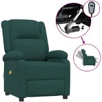 vidaXL Massagestoel elektrisch verstelbaar stof donkergroen