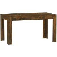 vidaXL Eettafel 140x74,5x76 cm bewerkt hout gerookt eikenkleurig