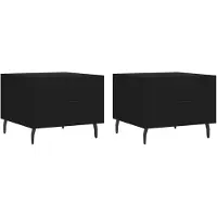 vidaXL Salontafels 2 st 50x50x40 cm bewerkt hout zwart
