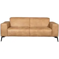 Livin24 Industriële bank 2,5-zits Vegas eco-leer beige
