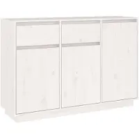 vidaXL Dressoir 110x34x75 cm massief grenenhout wit