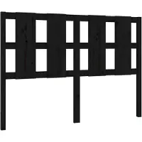vidaXL Hoofdbord 145,5x4x100 cm massief grenenhout zwart