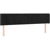 vidaXL Hoofdbord met randen 203x16x78/88 cm fluweel zwart
