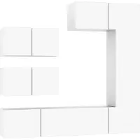 vidaXL 6-delige Tv-meubelset bewerkt hout wit