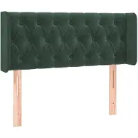 vidaXL Hoofdbord met randen 93x16x78/88 cm fluweel donkergroen
