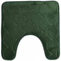 Urban Living Badkamerkleedje/WC badmat tapijt - memory foam - donkergroen - 49 x 49 cm - Badmatjes