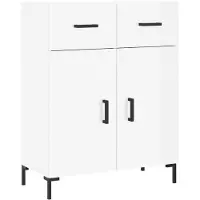 vidaXL Dressoir 69,5x34x90 cm bewerkt hout hoogglans wit
