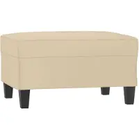 vidaXL Voetenbank 70x55x41 cm microvezelstof crèmekleurig