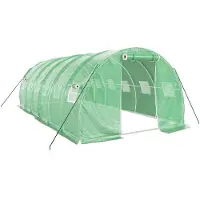 vidaXL Kas met stalen frame, groen, 18 m², 6x3x2 meter