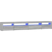 vidaXL Tv-meubel met LED-verlichting 270x35x40 cm grijs sonoma eiken