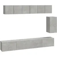 vidaXL 6-delige Tv-meubelset bewerkt hout betongrijs