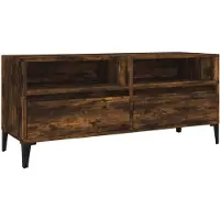 vidaXL Tv-meubel 100x34,5x44,5 cm bewerkt hout gerookt eikenkleurig