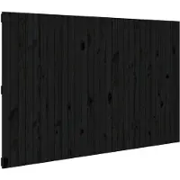 vidaXL Wandhoofdbord 185x3x110 cm massief grenenhout zwart