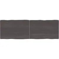 vidaXL Tafelblad natuurlijke rand 180x60x(2-4)cm eikenhout donkerbruin