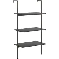 vidaXL Ladderrek met 3 schappen 64x35x120,5 cm zwart