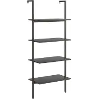 vidaXL Ladderrek met 4 schappen 64x35x152,5 cm zwart