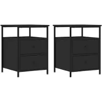 vidaXL Nachtkastjes 2 st 44x45x60 cm bewerkt hout zwart