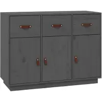 vidaXL Dressoir 100x40x75 cm massief grenenhout grijs