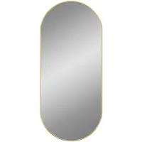 vidaXL Wandspiegel 100x45 cm ovaal goudkleurig