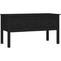 vidaXL Salontafel 102x49x55 cm massief grenenhout zwart