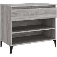 vidaXL Schoenenkast 70x36x60 cm bewerkt hout sonoma grijs